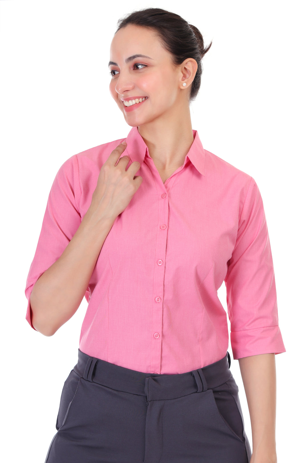 DARK PINK CLASSIC COTTON SHIRT