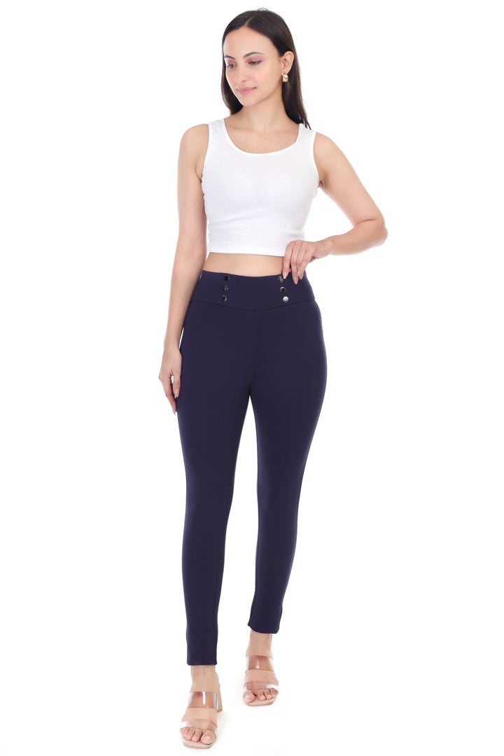 DualButton Jeggings -Blue