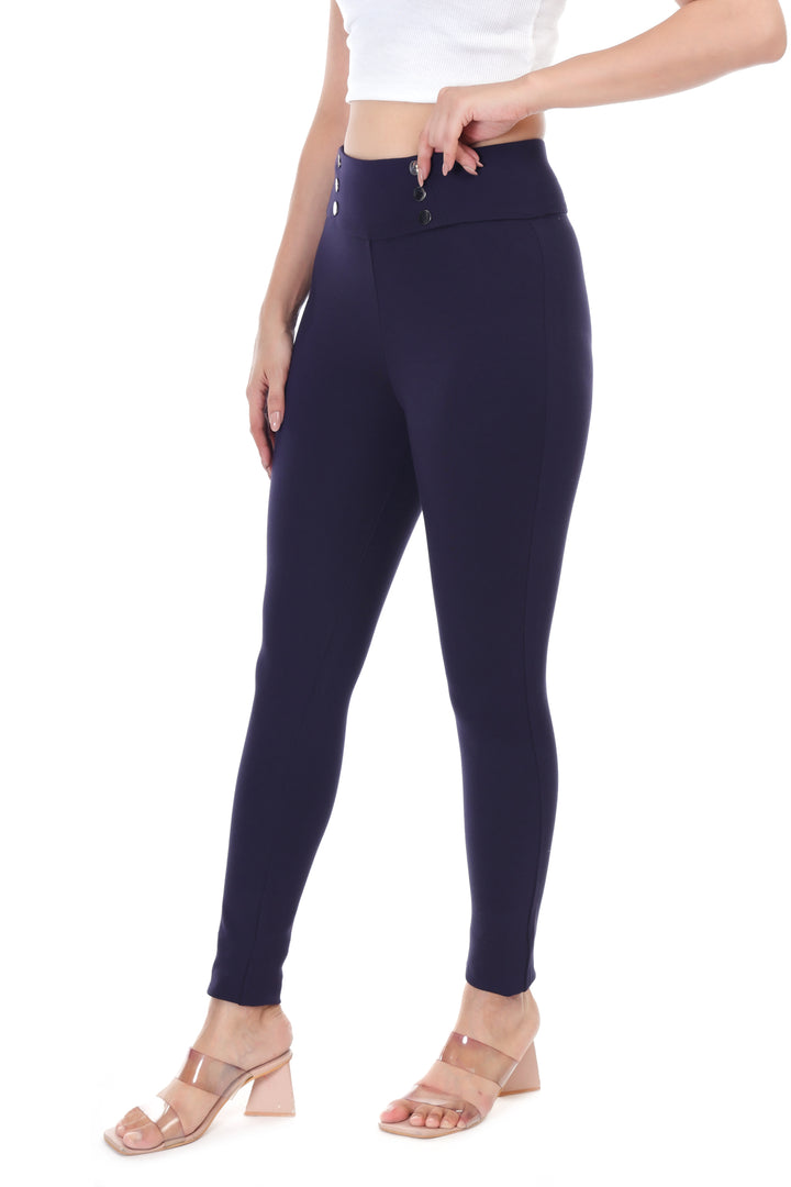 DualButton Jeggings -Blue