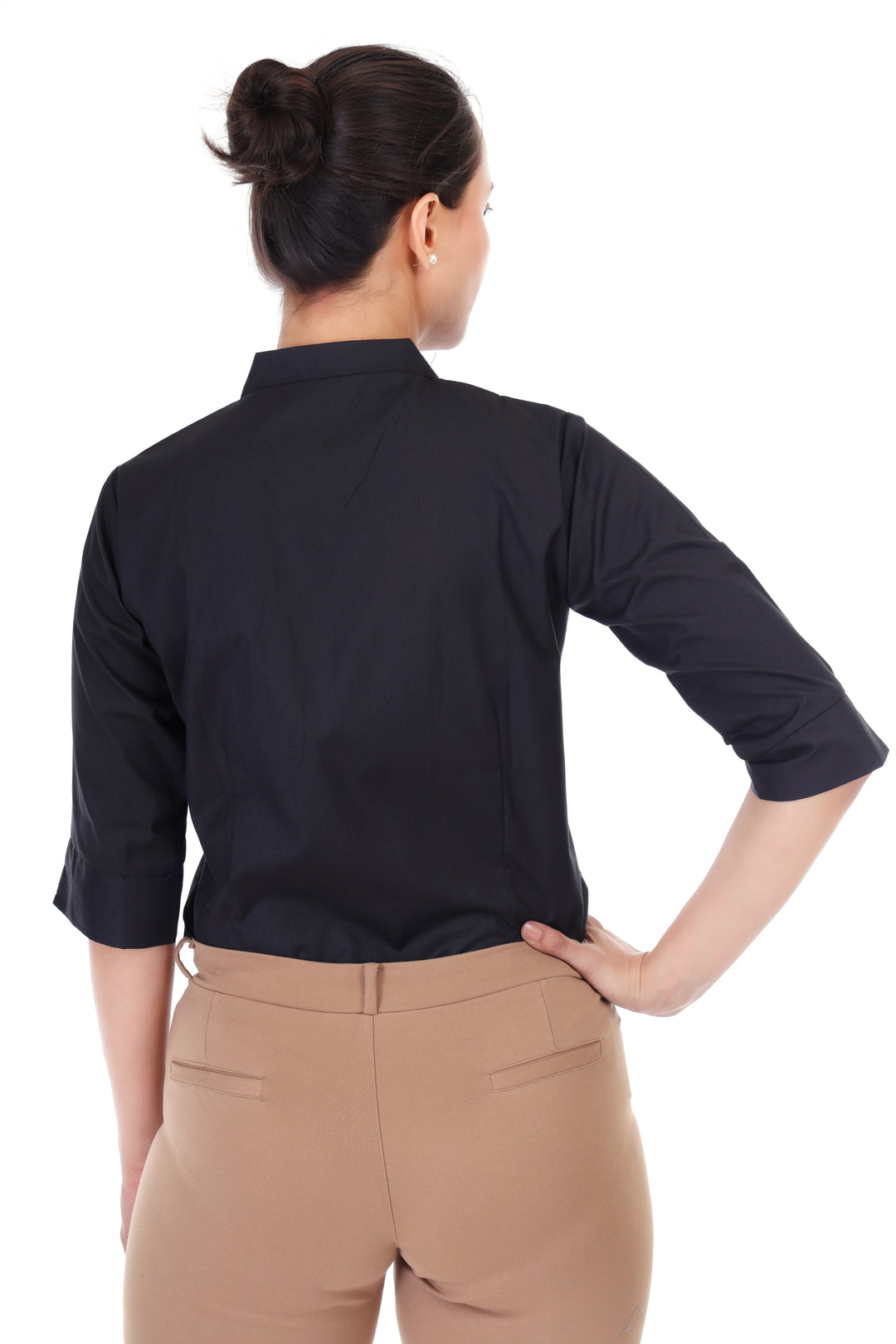 BLACK CLASSIC COTTON SHIRT PLUS SIZE