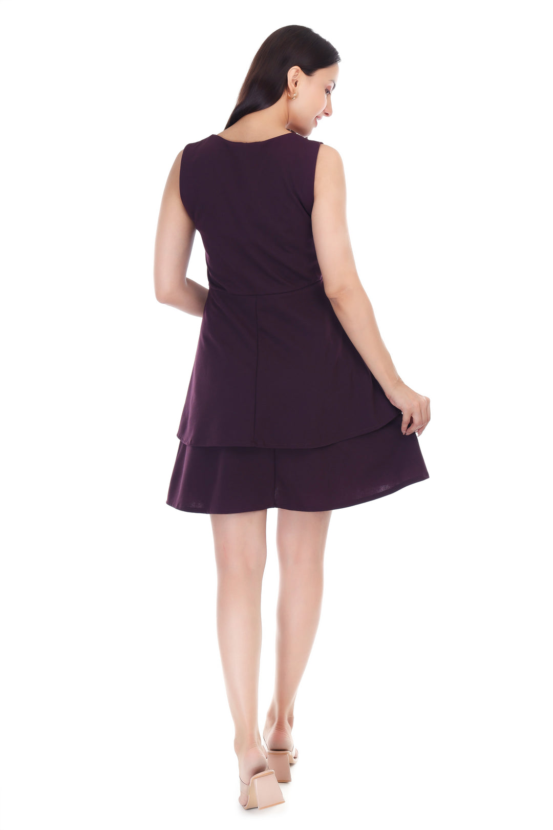 FrillFlaunt Dress-Wine