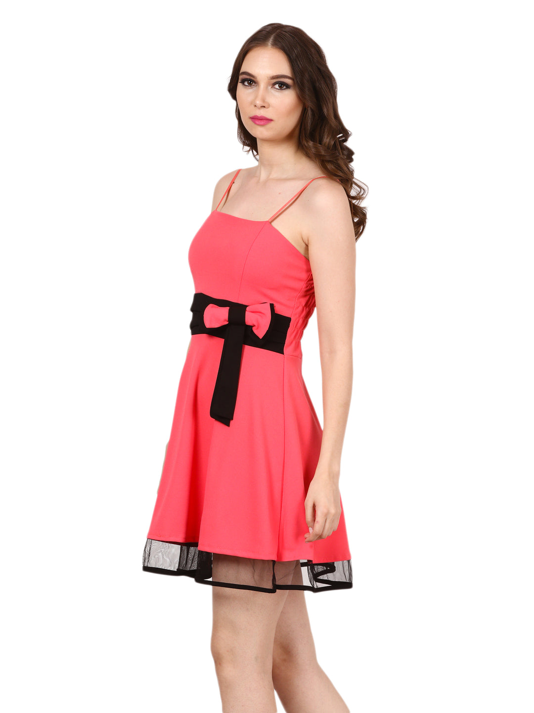 Scarlet Charm Belted Dress-pink