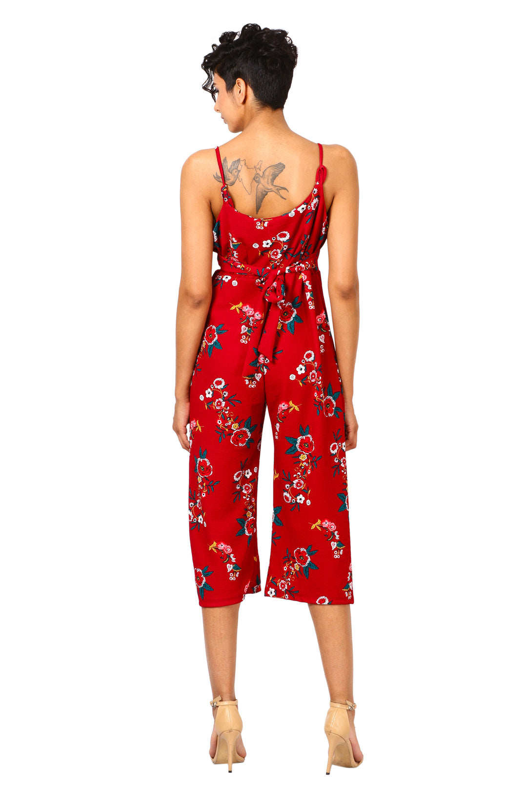 Flower Print Design Jumpsuit