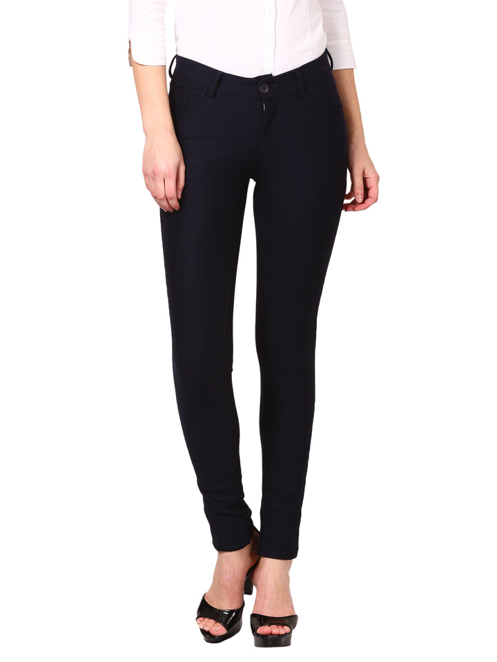 Sleek High-Waist Trousers- Black