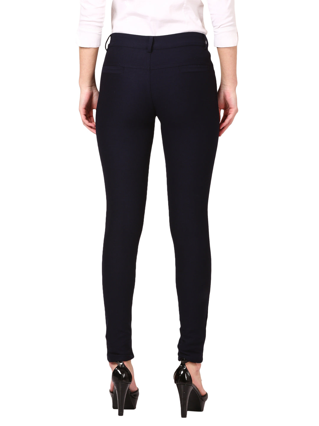 Sleek High-Waist Trousers- Black